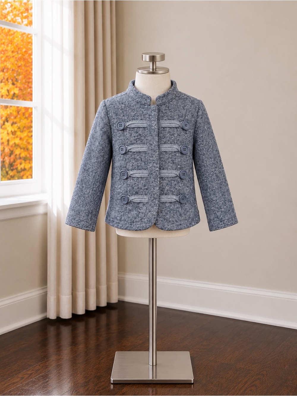 GAP Girls' Light Blue Military Coat